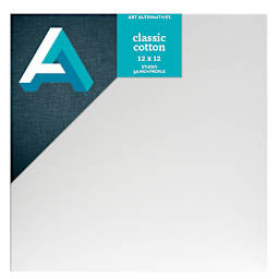 Art Alternatives Classic Cotton Stretched Canvas, Studio, .75 in Profile, 12 in x 12 in