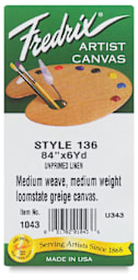 Fredrix Style 136 Unprimed Linen Canvas Rolls - Closeup of label