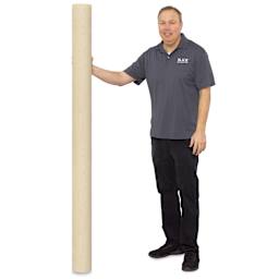 Blick Unprimed Cotton Canvas - Medium Weight, Portrait-Smooth Texture, 10 oz, 72" x 25 yds being held by a man (6'2").