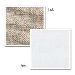 Caravaggio 509 Linen Roll - 83" x 10 yds, Single Weave, Medium Texture showing front and back of canvas