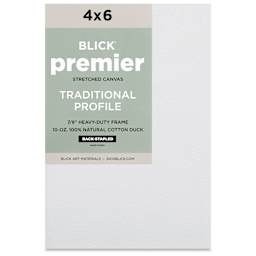 Blick Premier Stretched Cotton Canvas - Traditional Profile, Back-Stapled, 4" x 6", front