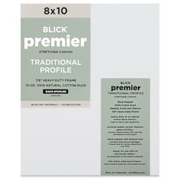 Blick Premier Stretched Cotton Canvas - Traditional Profile, Back-Stapled, 8" x 10", front