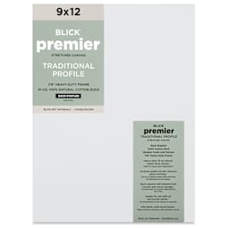 Blick Premier Stretched Cotton Canvas - Traditional Profile, Back-Stapled, 9" x 12", front