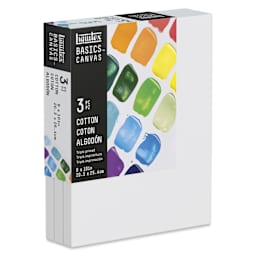 Liquitex Basics Stretched Cotton Canvas Pack - 8" x 10", Pkg of 3