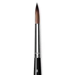 Da Vinci Casaneo Synthetic Squirrel Watercolor Brush - Round, Size 8, Xtra Short Handle (close-up)