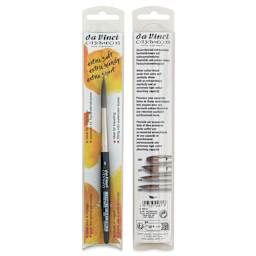 Da Vinci Casaneo Synthetic Squirrel Watercolor Brush - Rigger, Size 8, Extra Short Handle Travel Brush, Synthetic, front and back of packaging