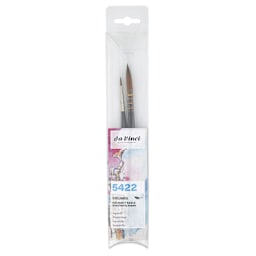 Da Vinci Colineo Synthetic Kolinsky Sable Brushes - Set of 2, Short Handle, Set 5422, in pack