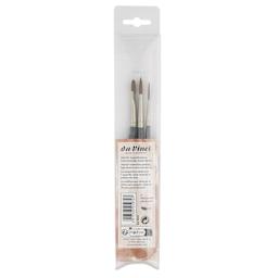 Da Vinci Colineo Synthetic Kolinsky Sable Brushes - Set of 3, Short Handle, Set 4036, back of pack