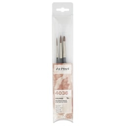 Da Vinci Colineo Synthetic Kolinsky Sable Brushes - Set of 3, Short Handle, Set 4036, in pack