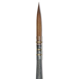 Da Vinci Colineo Synthetic Kolinsky Sable Brush - Round Quill, Size 0, Short Handle, close-up