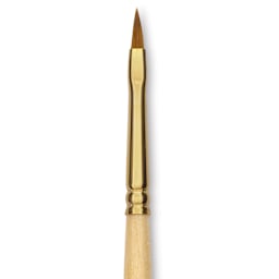 Silver Brush Silver Kolinsky Red Sable Brush - Short Handle, Pointed Filbert, Size 1, close-up