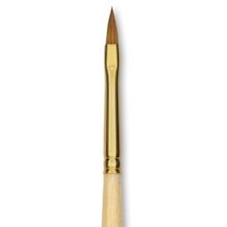Silver Brush Silver Kolinsky Red Sable Brush - Short Handle, Pointed Filbert, Size 3, close-up