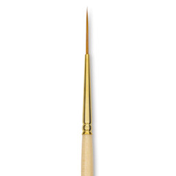 Silver Brush Silver Kolinsky Red Sable Brush - Short Handle, Script Liner, Size 2/0, close-up