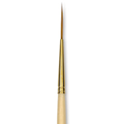 Silver Brush Silver Kolinsky Red Sable Brush - Short Handle, Script Liner, Size 0, close-up