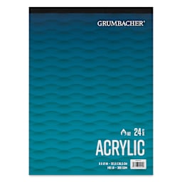 Grumbacher Acrylic Tapebound Pad - 9" x 12", 24 Sheets, 140 lb front of pad