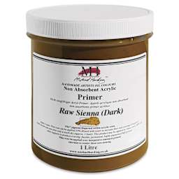 Michael Harding Non-Absorbent Acrylic Primer - Raw Sienna (Dark), 1 Liter, Jar