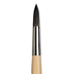 Da Vinci Petit Gris Pur Blue Squirrel Brush - Round, Short Handle, Size 20 close up