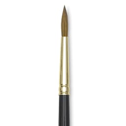 Silver Brush Renaissance Red Sable Brush - Round, Short Handle, Size 6 close up