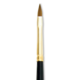 Silver Brush Renaissance Red Sable Brush - Cat's Tongue, Short Handle, Size 4 close up