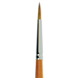 Silver Brush Golden Natural Brush - Round, Short Handle, Size 4 close up