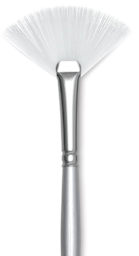 Silverwhite Soft Synthetic Brushes - Closeup of Fan Brush