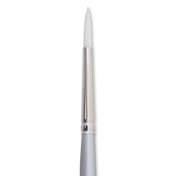 Silver Brush Silverwhite Synthetic Brush - Round, Short Handle, Size 6 close up