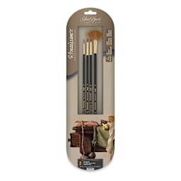 Silver Brush Renaissance Red Sable Brush Set - Oil/Acrylic, Long Handle, Set of 4 (in package)
