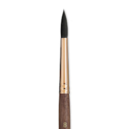 Princeton Neptune Synthetic Squirrel Brush - Round, Short Handle, Size 8 close up
