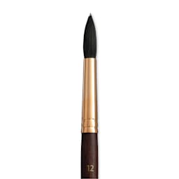 Princeton Neptune Synthetic Squirrel Brush - Round, Short Handle, Size 12 close up