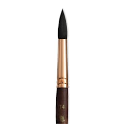 Princeton Neptune Synthetic Squirrel Brush - Round, Short Handle, Size 14 close up
