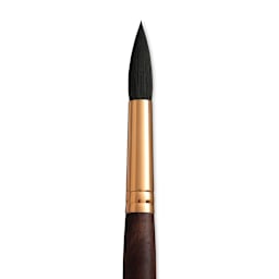 Princeton Neptune Synthetic Squirrel Brush - Round, Short Handle, Size 16 close up