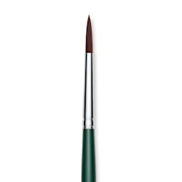 Silver Brush Ruby Satin Synthetic Brush - Round, Size 6, Short Handle close-up