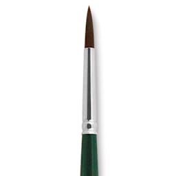 Silver Brush Ruby Satin Synthetic Brush - Round, Size 8, Short Handle close-up