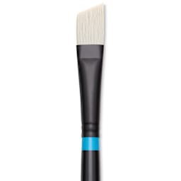 Princeton Series 6500 Aspen Synthetic Brush - Angle Bright, Size 10, Long Handle, close up