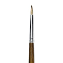 Silver Brush Monza Synthetic Mongoose Artist Brush - Long Handle, Round, Size 2 (close up)