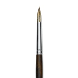 Silver Brush Monza Synthetic Mongoose Artist Brush - Long Handle, Round, Size 8 (close up)