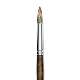 Silver Brush Monza Synthetic Mongoose Artist Brush - Long Handle, Round, Size 12 (close up)