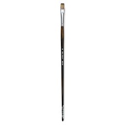 Silver Brush Monza Synthetic Mongoose Artist Brush - Long Handle, Flat, Size 8