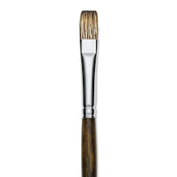 Silver Brush Monza Synthetic Mongoose Artist Brush - Long Handle, Flat, Size 8 (close up)
