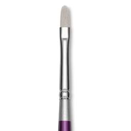 Silver Brush Silver Silk 88 Synthetic Brush - Short Handle, Oval Crescent, Size 1/4", close-up