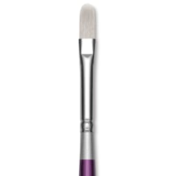 Silver Brush Silver Silk 88 Synthetic Brush - Short Handle, Oval Crescent, Size 3/8", close-up