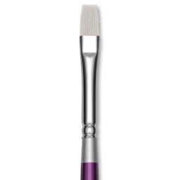 Silver Brush Silver Silk 88 Synthetic Brush - Short Handle, Flat Shader, Size 8, close-up