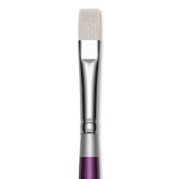 Silver Brush Silver Silk 88 Synthetic Brush - Short Handle, Flat Shader, Size 10, close-up