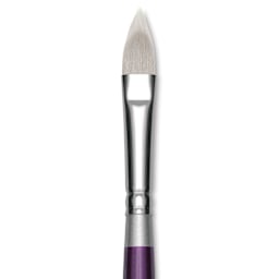 Silver Brush Silver Silk 88 Synthetic Brush - Short Handle, Cat's Tongue, Size 6, close-up