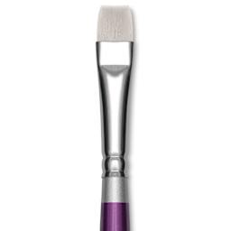 Silver Brush Silver Silk 88 Synthetic Brush - Short Handle, Chisel Blender, Size 8, close-up