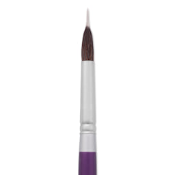 Silver Brush Silver Silk 88 Synthetic Brush - Short Handle, Needle Point Liner, Size 12, close-up