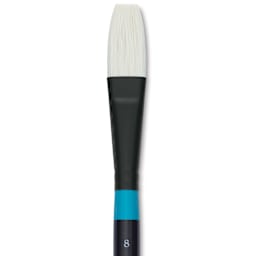 Princeton Aspen Synthetic Brush - Short Handle, Flat, Size 8, close-up