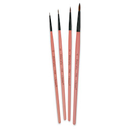 Dynasty Water Lily Watercolor Brushes - Set 6, Short Handle, Set of 4