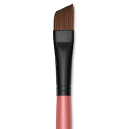 Dynasty Water Lily Watercolor Brush - Short Handle, Angle, Size 1/2", close-up