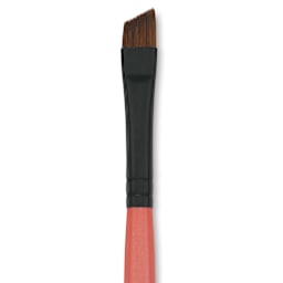 Dynasty Water Lily Watercolor Brush - Short Handle, Angle, Size 1/4", close-up